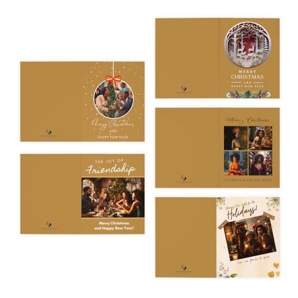 Variety pack of Holiday Kwanzaa Christmas Multi-Design African American Black Family Greeting cards for Holiday cards for Christmas Kwanzaa Season (5-Pack) - Image 2