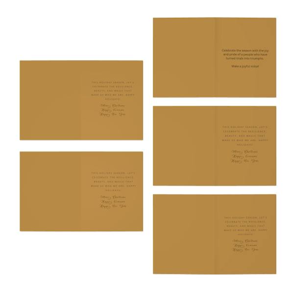 Variety pack of Holiday Kwanzaa Christmas Multi-Design African American Black Family Greeting cards for Holiday cards for Christmas Kwanzaa Season (5-Pack) - Image 3